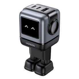 Зарядний пристрій UGREEN CD361 RG 65W USB C Nexode 3-Port Robot GaN Charger Compact (Black)